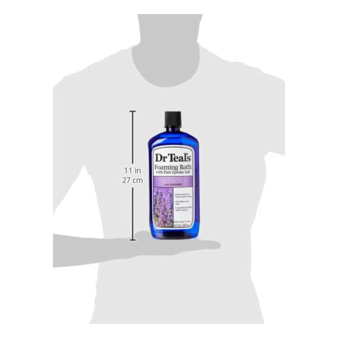 Dr Teal's Pure Epsom Salt Foaming Bath to Soothe and Sleep with Lavender, 1 Litre