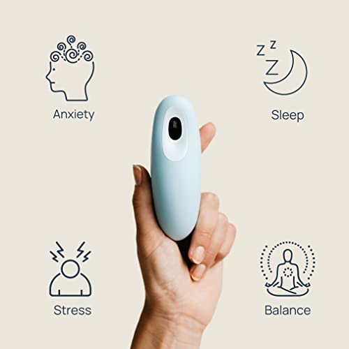 Moonbird Breathing & Meditation Device - Instant Stress Relief, Anxiety Relief, Relaxation for Women & Men - Helps with Better Sleep, Stress, and Overall Health - Sky Blue