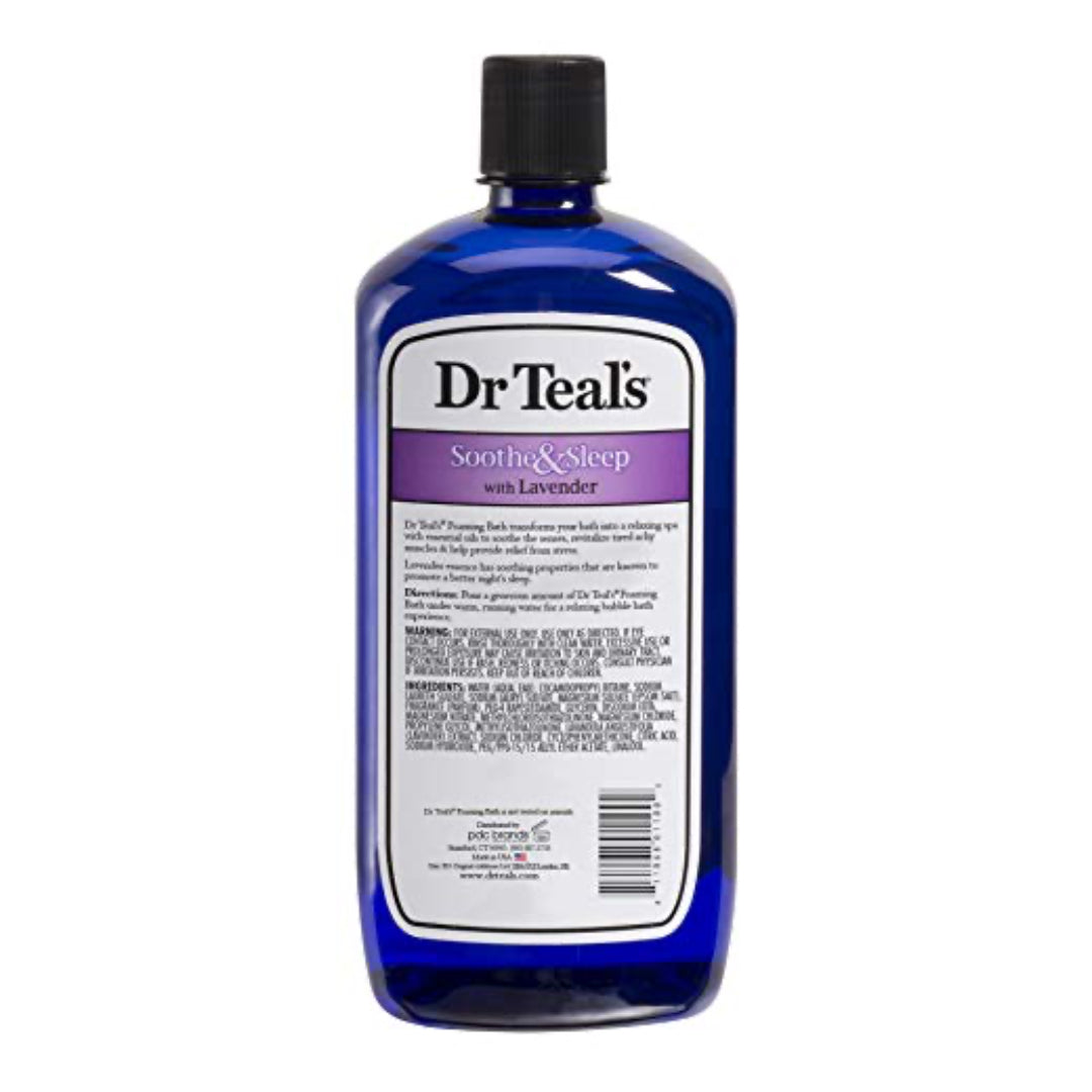 Dr Teal's Pure Epsom Salt Foaming Bath to Soothe and Sleep with Lavender, 1 Litre