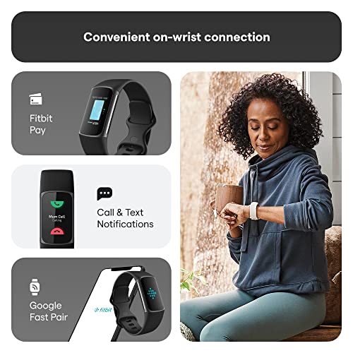 Fitbit Charge 5 Activity Tracker with 6-months Premium Membership Included, up to 7 days battery life and Daily Readiness Score, Black / Graphite Stainless Steel