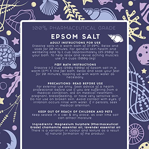 Salt Spa Co Bath Salts | Epsom Salt with Lavender and Chamomile Essential Oils, to Help Relax Muscles and Relieve Stress | 5kg | DEEP Sleep Epsom Salts