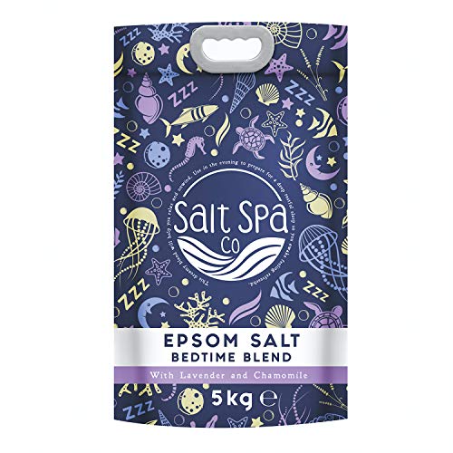 Salt Spa Co Bath Salts | Epsom Salt with Lavender and Chamomile Essential Oils, to Help Relax Muscles and Relieve Stress | 5kg | DEEP Sleep Epsom Salts